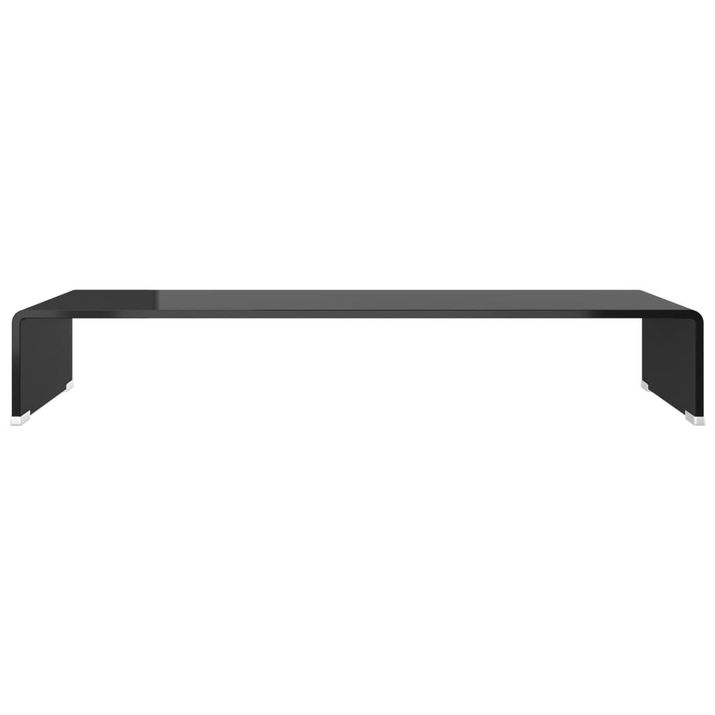 vidaXL TV Stand/Monitor Riser Glass Black 80x30x13 cm