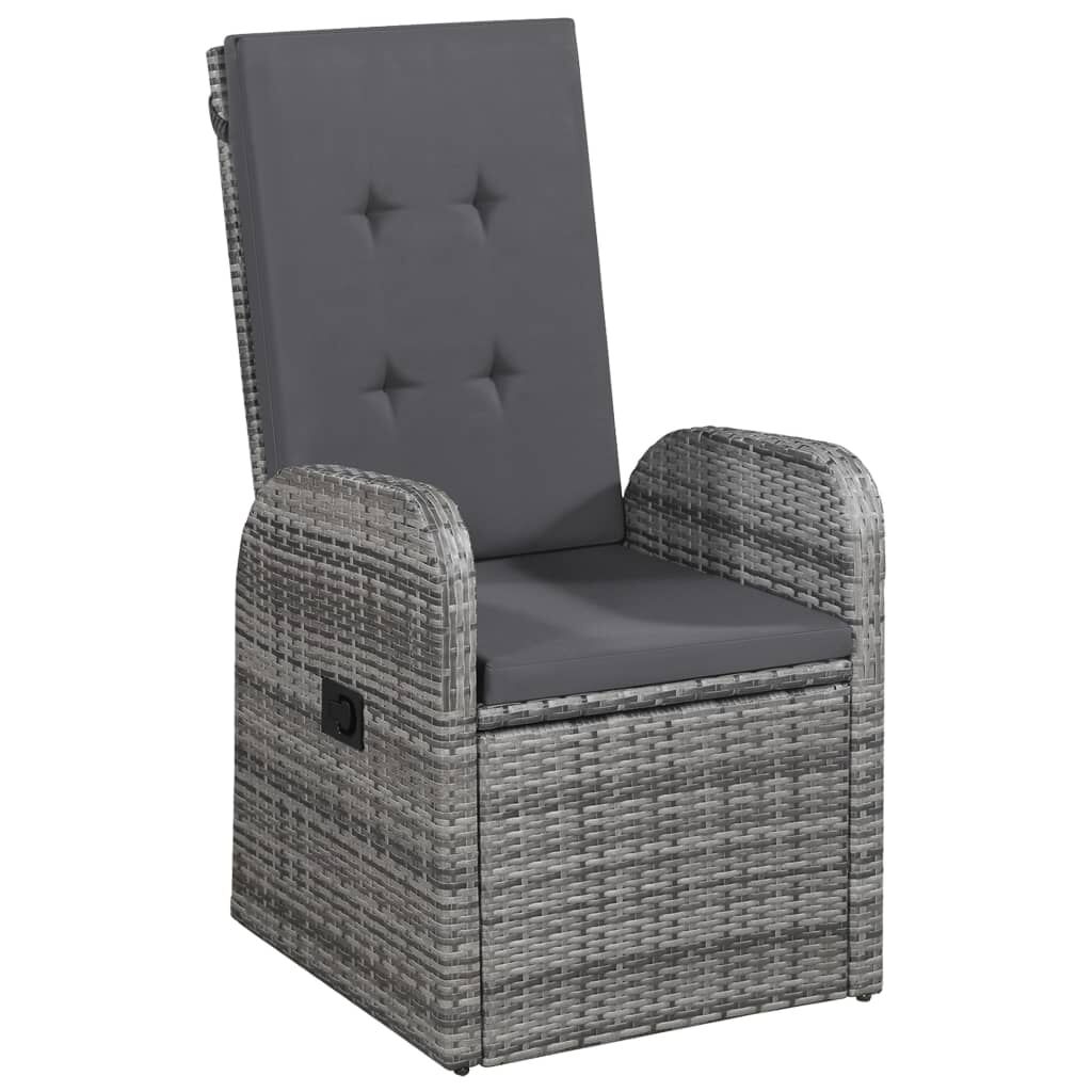 vidaXL 7 Piece Garden Dining Set Grey