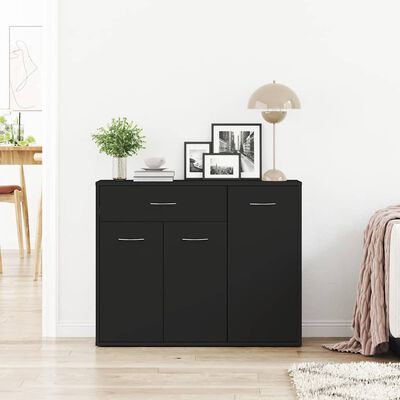 vidaXL Sideboard Black 88x30x70 cm Engineered Wood, black vidaXL Sideboard Black 88x30x70 cm Engineered Wood