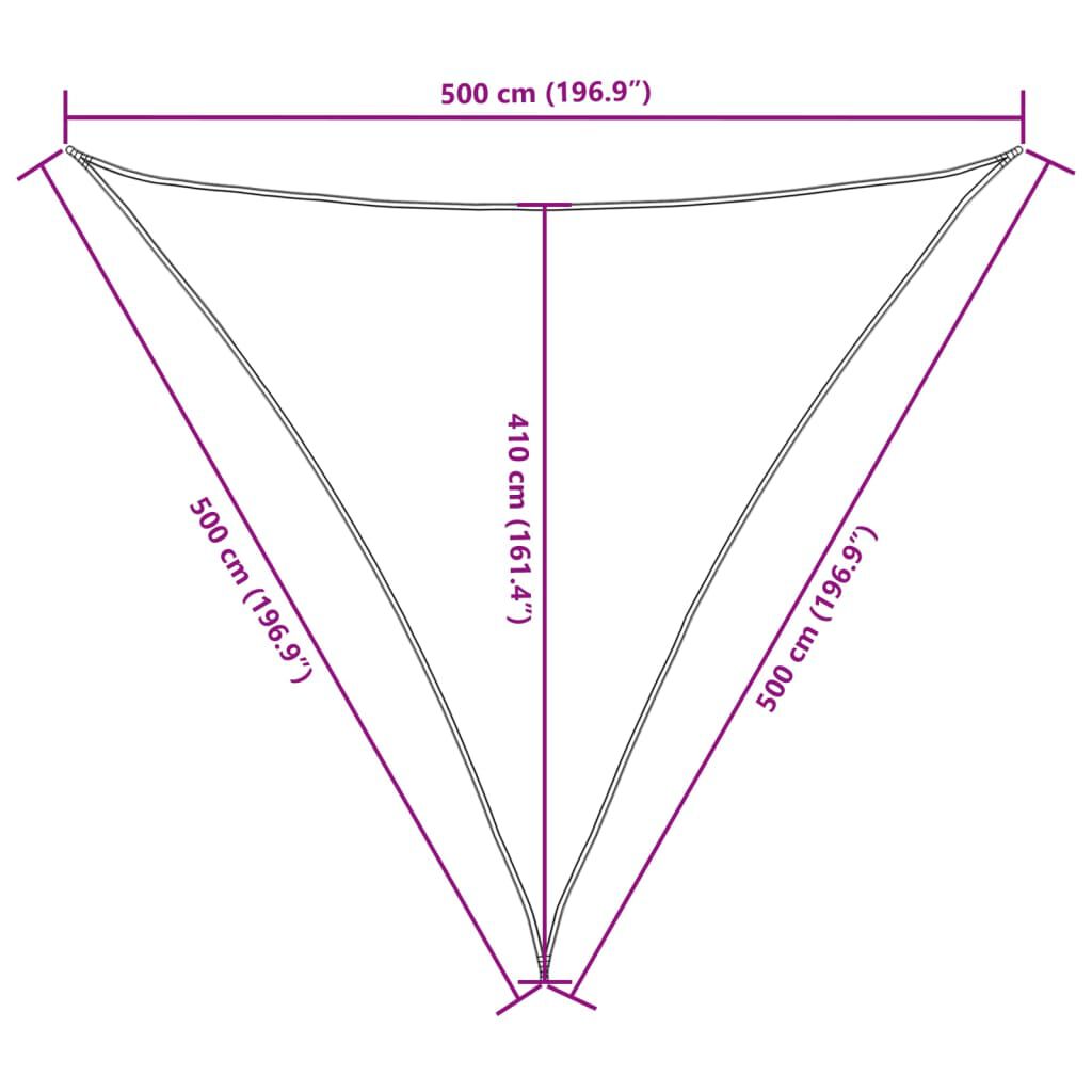 vidaXL Sunshade Sail Oxford Fabric Triangular 5x5x5 m Anthracite