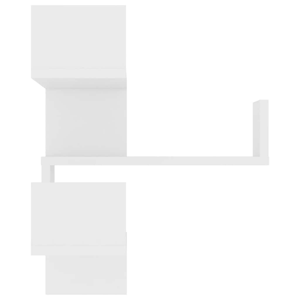 vidaXL Wall Corner Shelf 2 pcs White 40x40x50 cm Engineered Wood