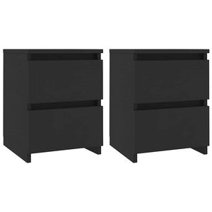 vidaXL Bedside Cabinet | Set of 2 | Black | Engineered wood | 30x30x40 cm