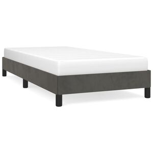 vidaXL Bed Frame without Mattress Dark Grey 92x187 cm Single Velvet