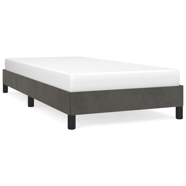 vidaXL Bed Frame without Mattress Dark Grey 92x187 cm Single Velvet