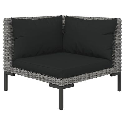 vidaXL 9 Piece Garden Lounge Set with Cushions Poly Rattan Dark Grey,  vidaXL 9 Piece Garden Lounge Set with Cushions Poly Rattan Dark Grey