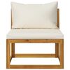 vidaXL 3 Piece Garden Lounge Set with Cream Cushions Solid Acacia Wood