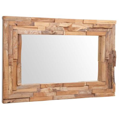 vidaXL Decorative Mirror Teak 90x60 cm Rectangular,  vidaXL Decorative Mirror Teak 90x60 cm Rectangular