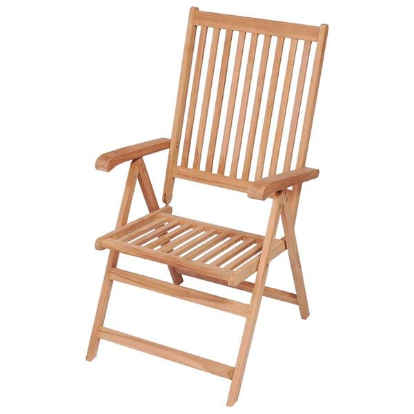 vidaXL Reclining Garden Chairs 2 pcs Solid Teak Wood