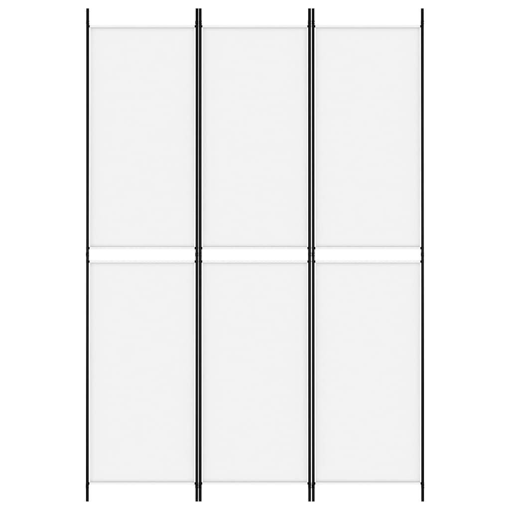vidaXL 3-Panel Room Divider White 150x220 cm Fabric