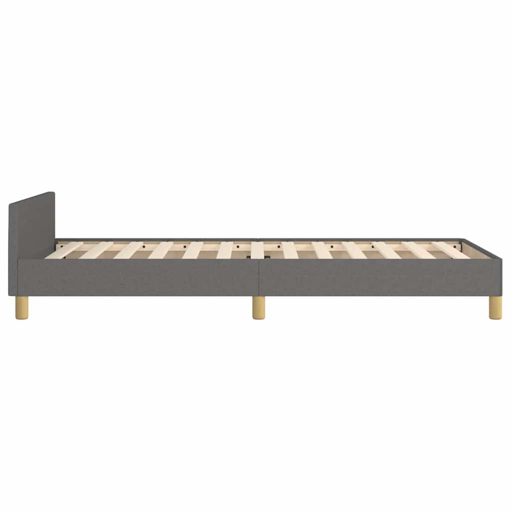 vidaXL Bed Frame without Mattress Dark Grey 92x187 cm Single Fabric
