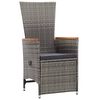 vidaXL 7 Piece Garden Dining Set with Cushions Grey