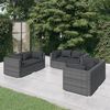 vidaXL 6 Piece Garden Lounge Set with Cushions Poly Rattan Grey