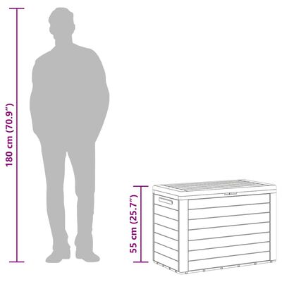 vidaXL Garden Storage Box Anthracite 78x44x55 cm, anthracite vidaXL Garden Storage Box Anthracite 78x44x55 cm