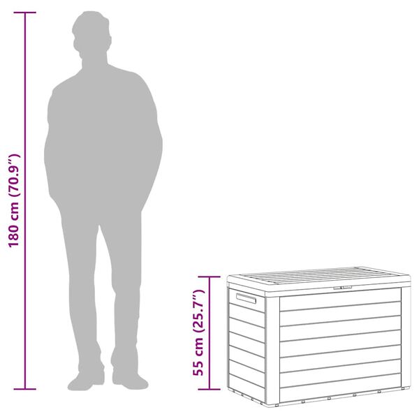 vidaXL Garden Storage Box Anthracite 78x44x55 cm