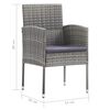 vidaXL 5 Piece Garden Dining Set Grey