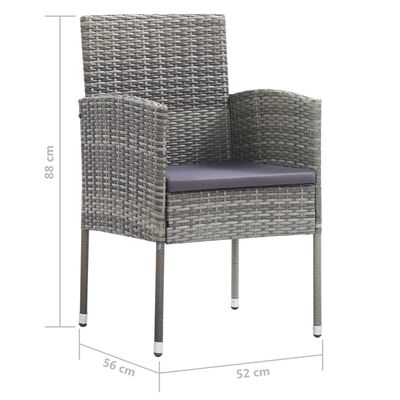 vidaXL 5 Piece Garden Dining Set Grey, grey vidaXL 5 Piece Garden Dining Set Grey
