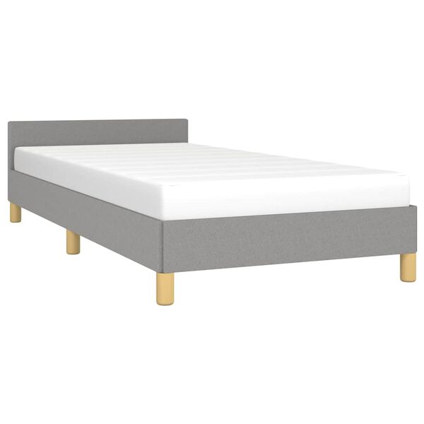 vidaXL Bed Frame without Mattress Light Grey 92x187 cm Single Fabric