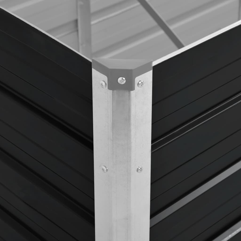 vidaXL Garden Raised Bed Anthracite 100x40x77 cm Galvanised Steel
