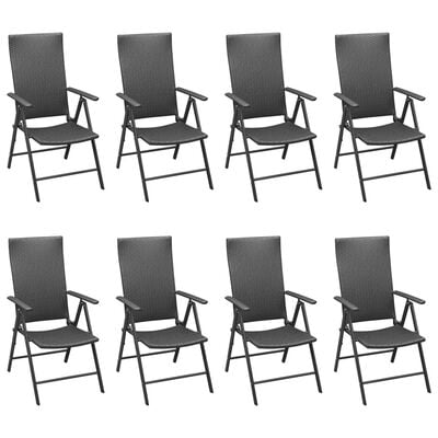 vidaXL 9 Piece Garden Dining Set Black,  vidaXL 9 Piece Garden Dining Set Black