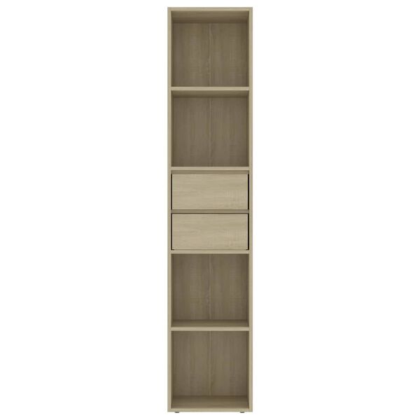vidaXL Book Cabinet Sonoma Oak 36x30x171 cm Engineered Wood