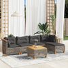 vidaXL 6 Piece Garden Sofa Set with Cushions Grey Poly Rattan