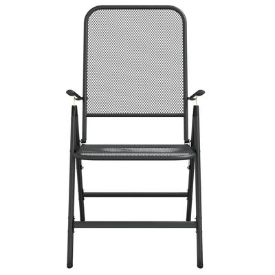 vidaXL Folding Garden Chairs 4 pcs Expanded Metal Mesh Anthracite,  vidaXL Folding Garden Chairs 4 pcs Expanded Metal Mesh Anthracite