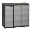 vidaXL Garden Storage Cabinet with 2 Shelves Black and Grey
