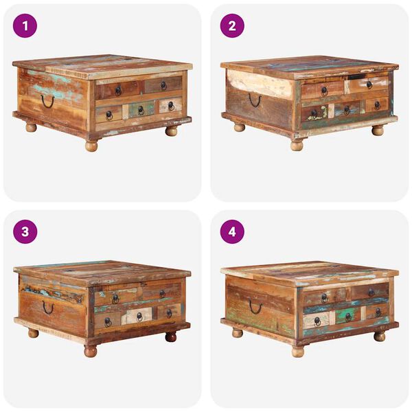 vidaXL Coffee Table Reclaimed Wood 70x70x38 cm