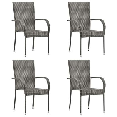 vidaXL 5 Piece Garden Dining Set Grey, grey vidaXL 5 Piece Garden Dining Set Grey