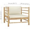 vidaXL 7 Piece Garden Lounge Set with Cream White Cushions Bamboo