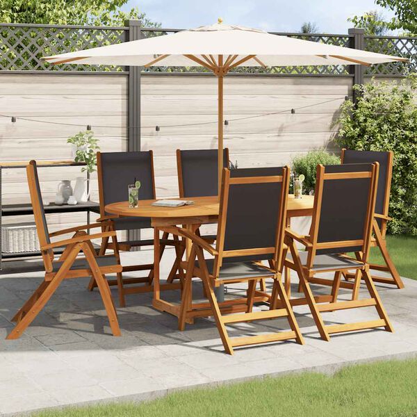 vidaXL 7 Piece Outdoor Dining Set Solid Acacia Wood