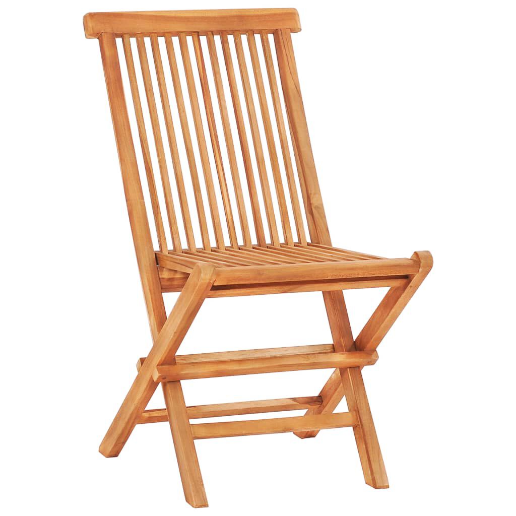vidaXL 5 Piece Folding Outdoor Dining Set Solid Teak Wood