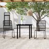 vidaXL 3 Piece Garden Dining Set Black