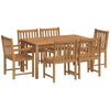 vidaXL 7 Piece Garden Dining Set 150x90 cm Solid Teak Wood