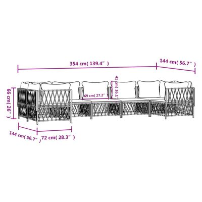 vidaXL 7 Piece Garden Lounge Set with Cushions Anthracite Steel, anthracite vidaXL 7 Piece Garden Lounge Set with Cushions Anthracite Steel