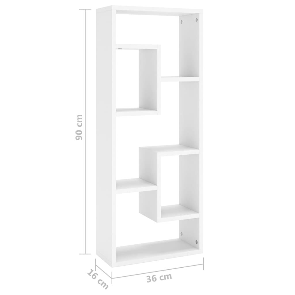 vidaXL Wall Shelf White 36x16x90 cm Engineered Wood