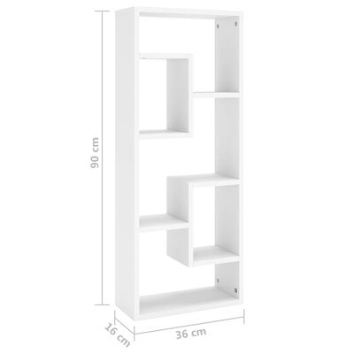 vidaXL Wall Shelf White 36x16x90 cm Engineered Wood