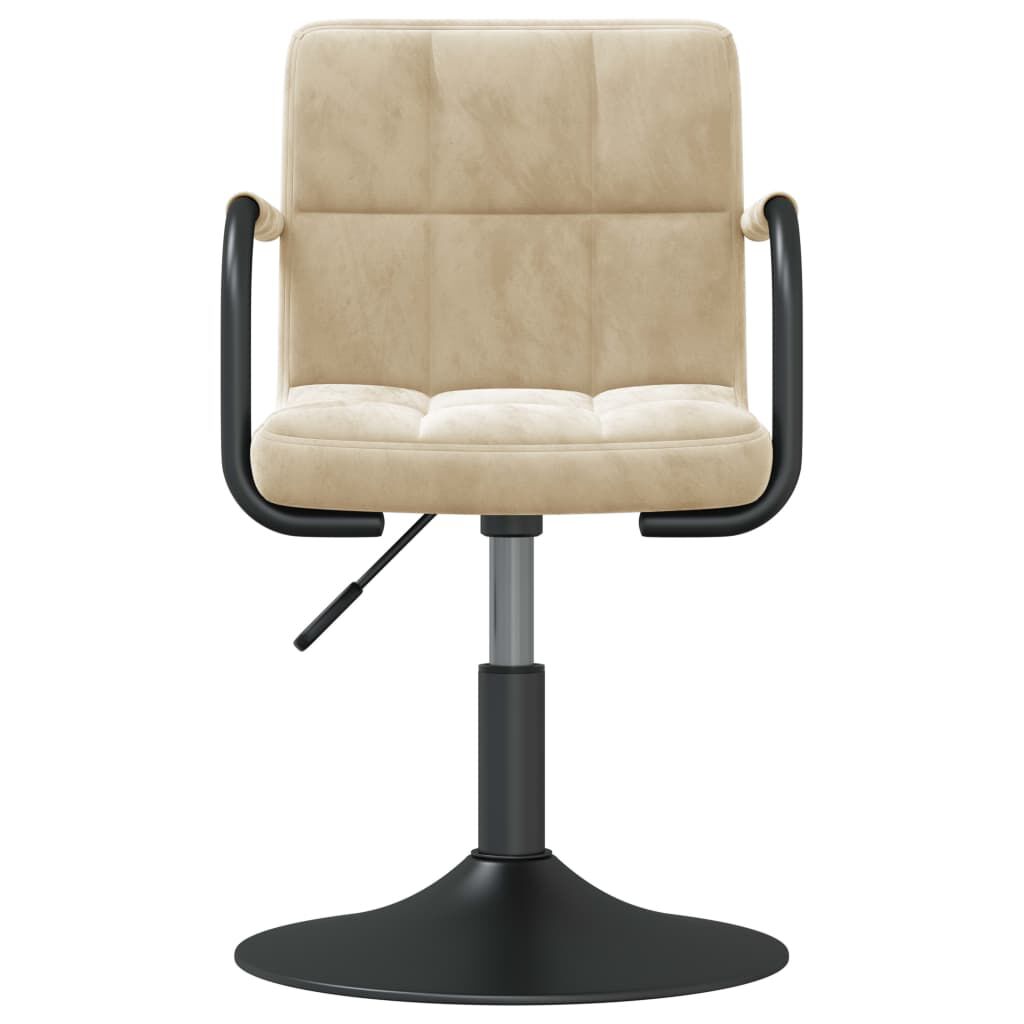 vidaXL Swivel Dining Chairs 2 pcs Cream Velvet
