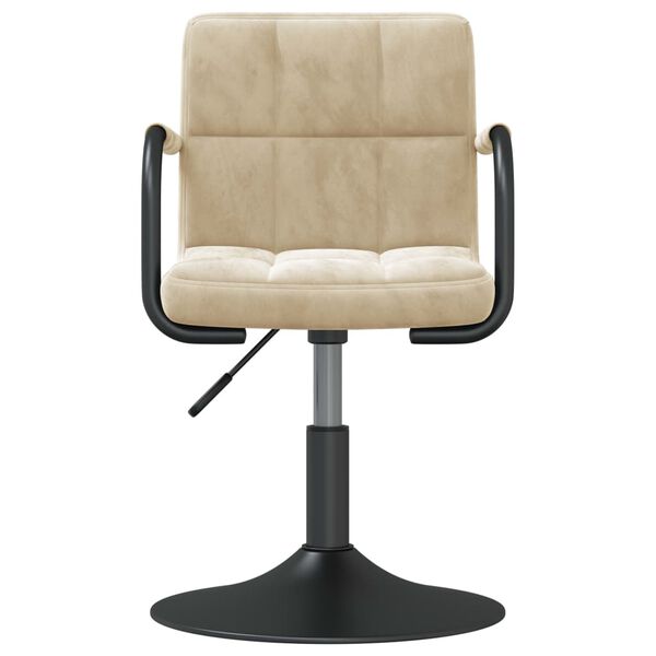 vidaXL Swivel Dining Chairs 2 pcs Cream Velvet
