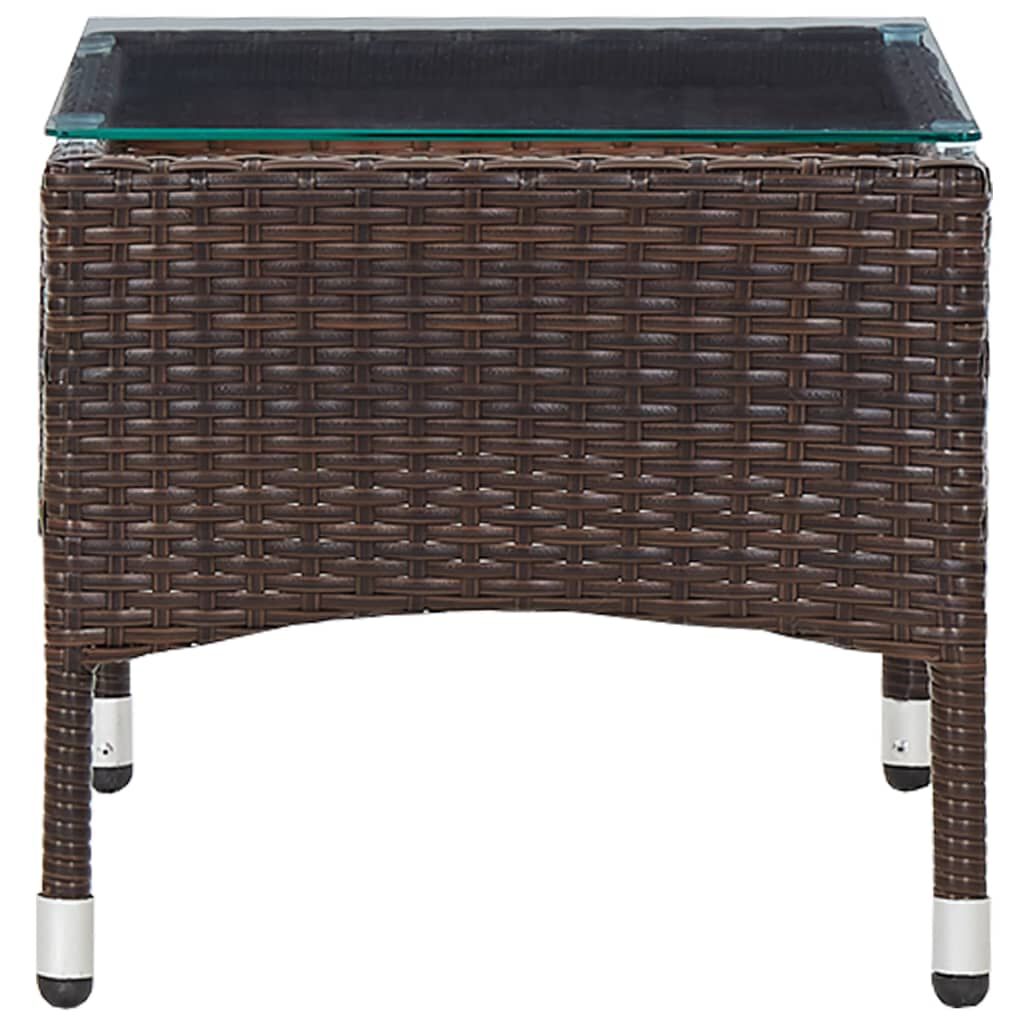 vidaXL 2 Piece Garden Lounge Set with Cushion Poly Rattan Brown