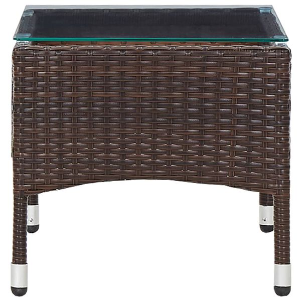 vidaXL 2 Piece Garden Lounge Set with Cushion Poly Rattan Brown