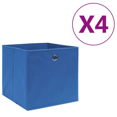 vidaXL Storage Boxes 4 pcs Non-woven Fabric 28x28x28 cm Blue, blue vidaXL Storage Boxes 4 pcs Non-woven Fabric 28x28x28 cm Blue