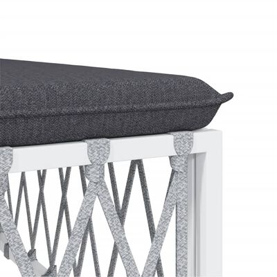 vidaXL 9 Piece Garden Lounge Set with Cushions White Steel