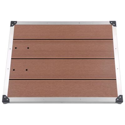 vidaXL Outdoor Shower Tray WPC Stainless Steel 80x62 cm Brown, brown vidaXL Outdoor Shower Tray WPC Stainless Steel 80x62 cm Brown