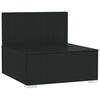 vidaXL Garden Middle Sofa with Cushions Black Poly Rattan