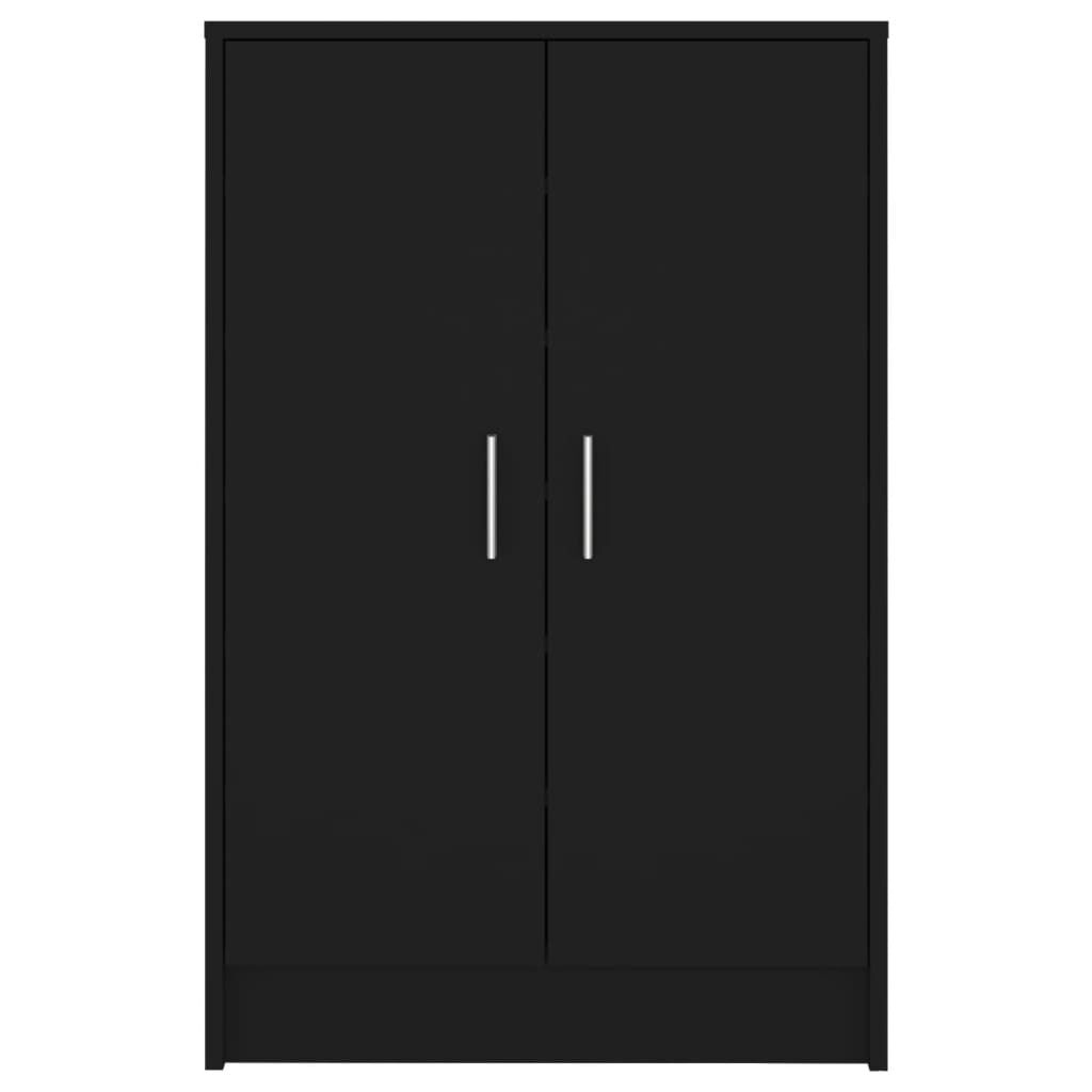 vidaXL Shoe Cabinet Black 60x35x92 cm Engineered Wood
