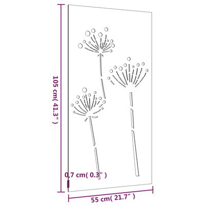 vidaXL Garden Wall Decoration 105x55 cm Corten Steel Flower Design,  vidaXL Garden Wall Decoration 105x55 cm Corten Steel Flower Design