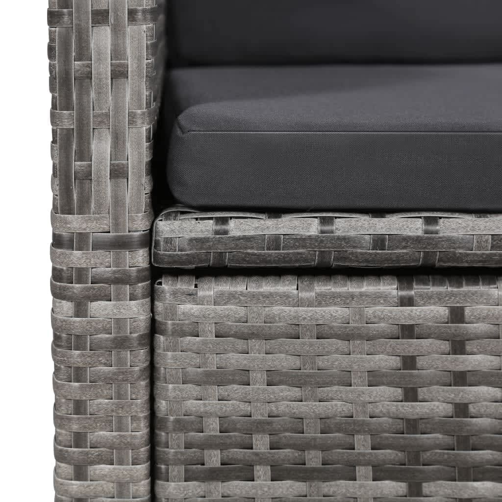vidaXL 9 Piece Garden Dining Set with Cushions Grey
