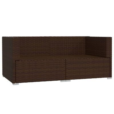 vidaXL 2-Seater Sofa with Cushions Brown Poly Rattan, brown and green vidaXL 2-Seater Sofa with Cushions Brown Poly Rattan