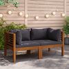 vidaXL Corner Sofas 2 pcs with Dark Grey Cushions Solid Acacia Wood